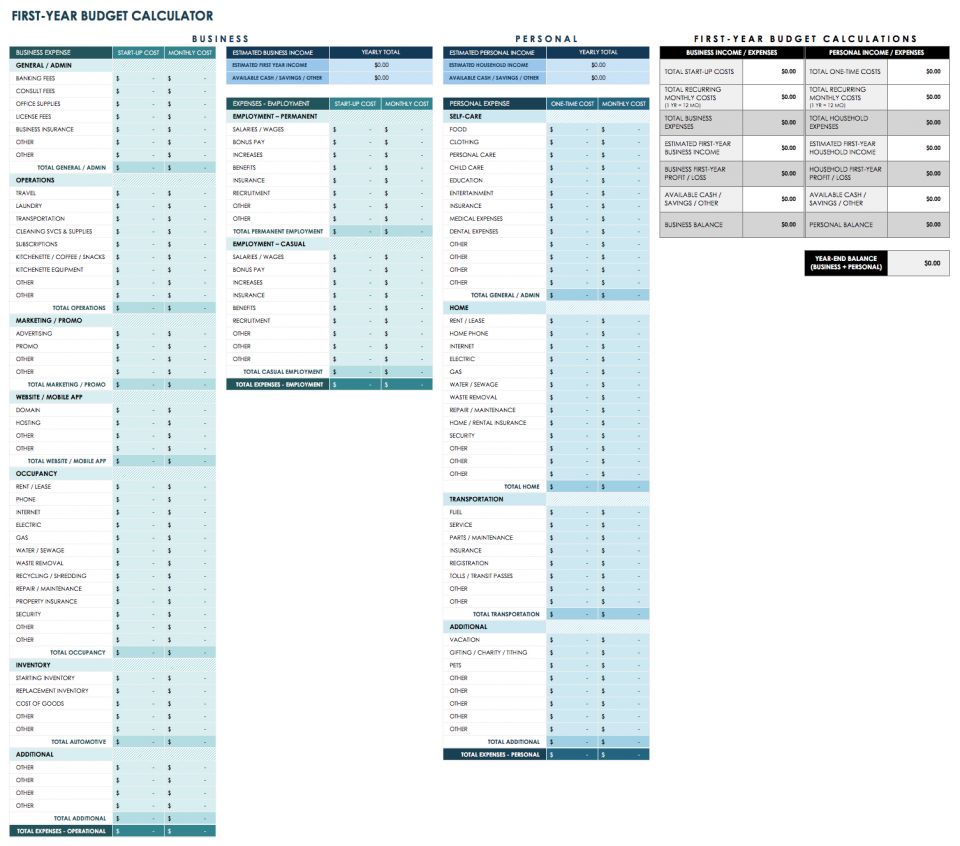 all the best business budget templates smartsheet budgeting salary calculator